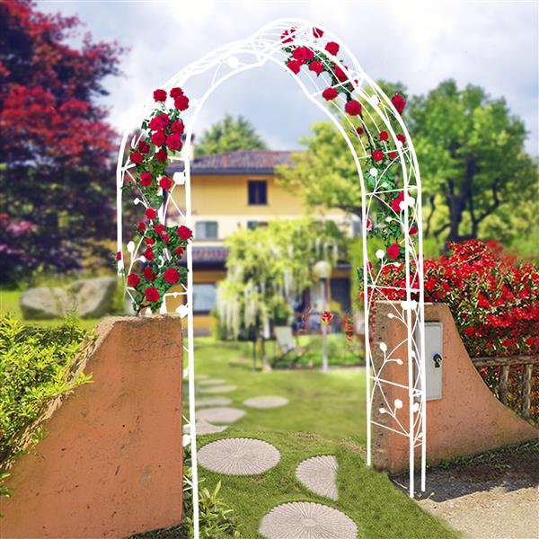 Metal Garden Arch Assemble Freely with 8 Styles Garden Arbor Trellis Climbing Plants Support Rose Arch Outdoor Arch Wedding Arch Party Events Archway Cream White