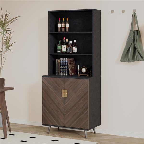 Accent Storage Cabinet with Doors, Bar Cabinet Buffet Cabinet with Storage for Living Room, Hallway, Kitchen