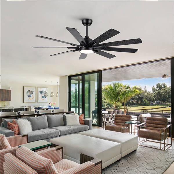 Mordern Farmhouse 62 In Black Ceiling Fan with Remote Control