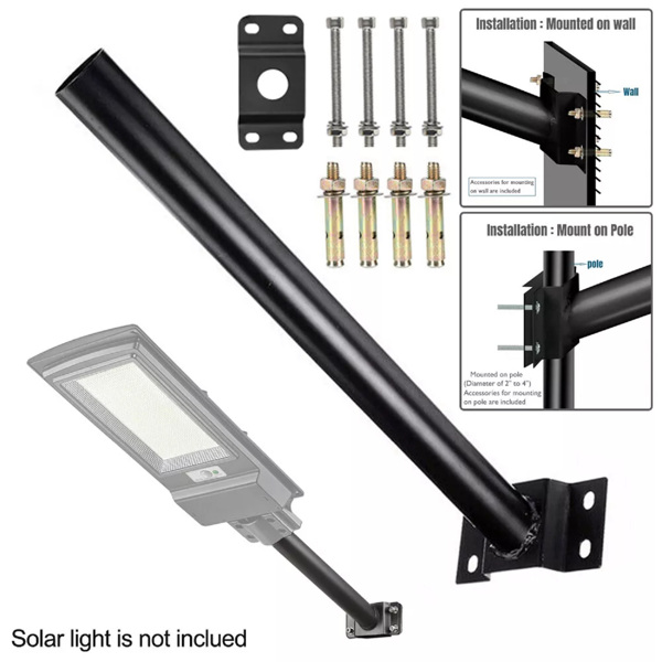 Commercial Solar Street Light LED Outdoor Mounting Pole 50cm Black