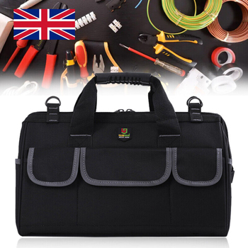 19in Portable Multifunctional Tool Bag Heavy Duty Storage Case w/Shoulder Strap