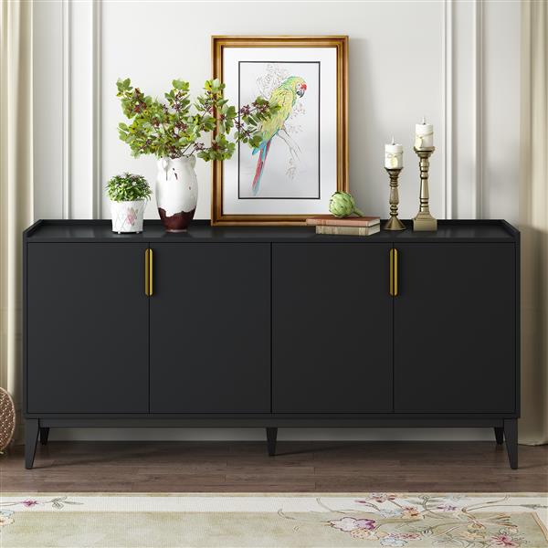 Storage Cabinet Sideboard Wooden Cabinet with 4 Doors for Hallway, Entryway, Living Room, Adjustable Shelf