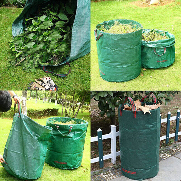 72-132 Gallons Garden Waste Bags Reuseable Heavy Duty Lawn Garden Leaf Waste Bag