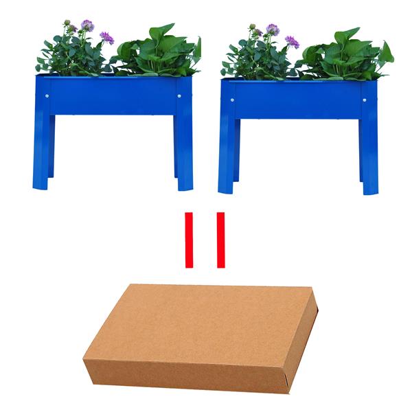 Elevated garden bed metal elevated outdoor flowerpot box  suitable for backyard and terrace  large flowerpot  suitable for vegetable and flower  Blue*2