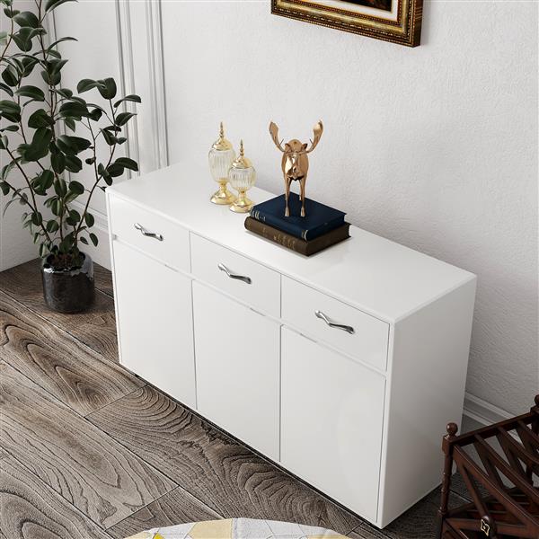 Three Doors Side Table-White