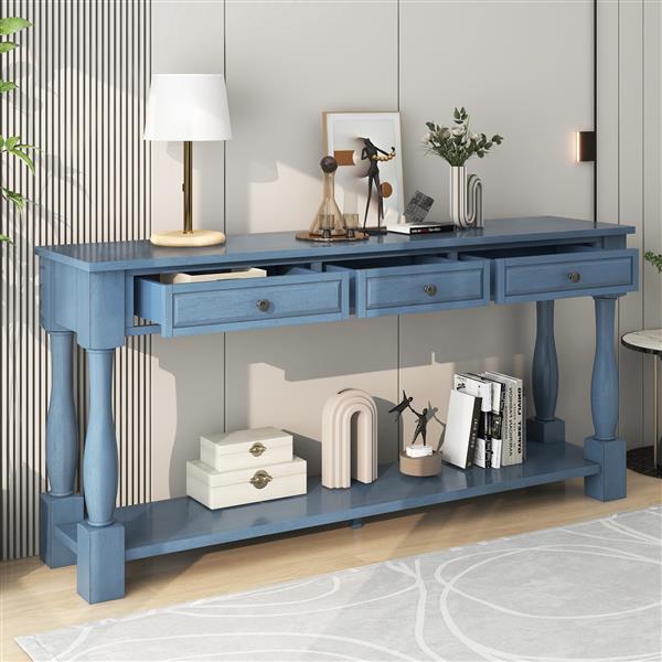 Console Table 63" Long Console Table with Drawers and Shelf for Entryway, Hallway, Living Room