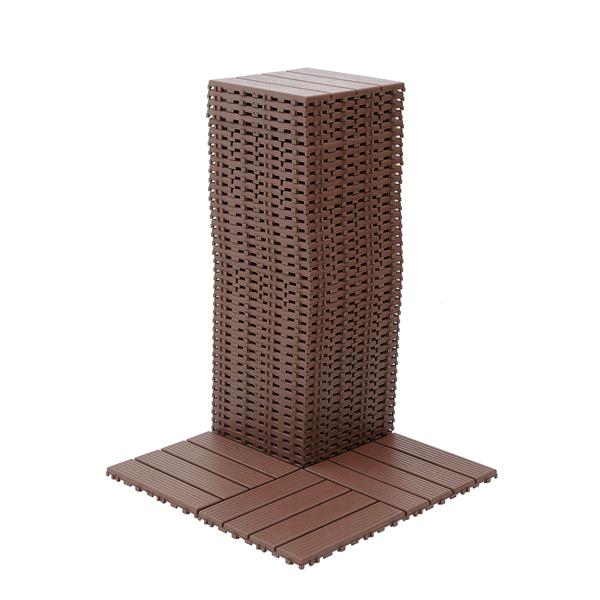 Plastic Interlocking Deck Tiles,44 Pack Patio Deck Tiles,12"x12" Square Waterproof Outdoor All Weather Use, Patio Decking Tiles for Poolside Balcony Backyard, Brown