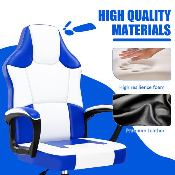 Computer Gaming Chair, Video Game Chairs with Breathable PU Leather, Comfy Swivel Seat, Height Adjustable Computer Chair, Racing E-Sport Gamer Chair for Adults and Teenagers