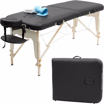 Massage Table Portable with Neck Stretcher and Sheets, 84 inch Massage Bed Adjustable Lash Bed Massage Bed Tattoo Table for Eyelash Extensions Beauty Tattoo (Premium Black Massage Table)