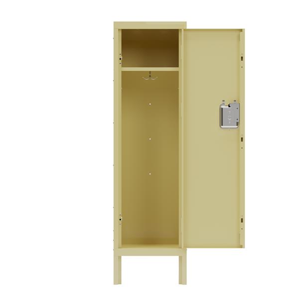 1 Door Tall Single Metal Locker-Retro Style Storage Cabinet--Industrial Furniture--For Living Room/Bedroom/Storage Room/Gym/School--Yellow