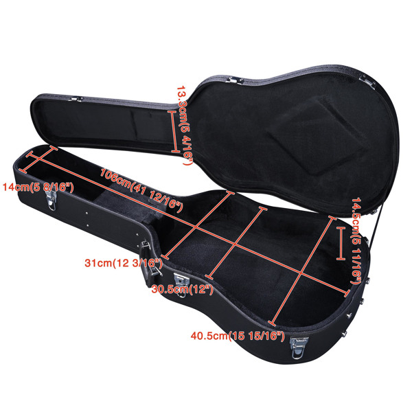 Guitar Hard Case for Acoustic Guitar  made of hard plywood wrapped in PU leather（No shipment on weekends）