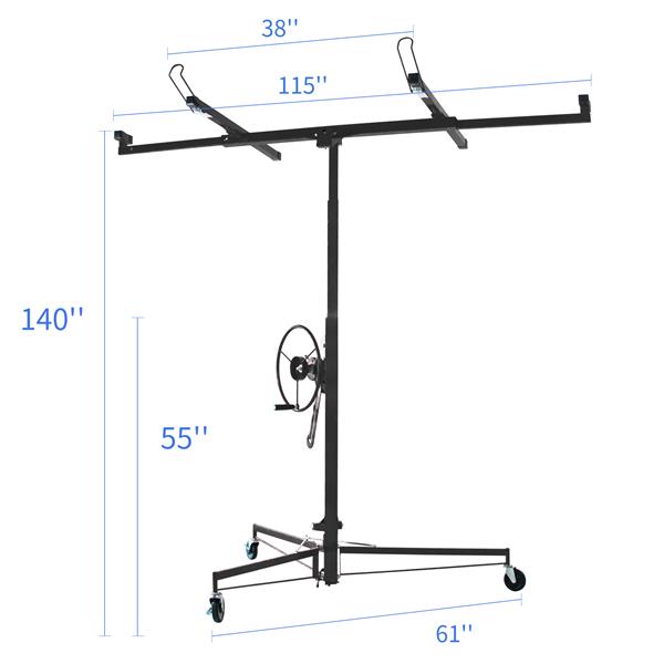 Drywall Panel Lifter Drywall Panel hoist Panel Hoist Jack Lifter 11ft black color