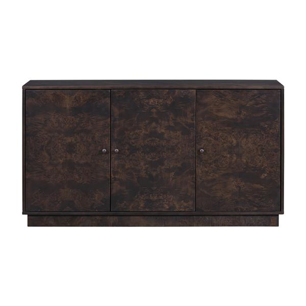 Wood Pattern Storage Cabinet with 3 Doors, Suitable for Hallway, Entryway and Living Rooms.