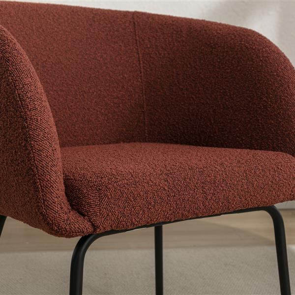 039-Set of 1 Fabric Dining Chair With Black Metal Legs,Wine Red