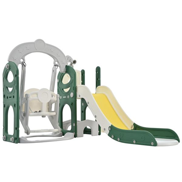 Toddler Slide and Swing Set 5 in 1, Kids Playground Climber Slide Playset with Telescope,  Combination for Babies Indoor & Outdoor