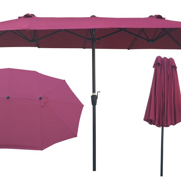 15Ftx9FtDouble-Sided Patio Umbrella Outdoor Market Table Garden Extra Large Waterproof Twin Umbrellas with Crank and Wind Vents for Garden Deck Backyard Pool Shade Outside Deck Swimming Pool