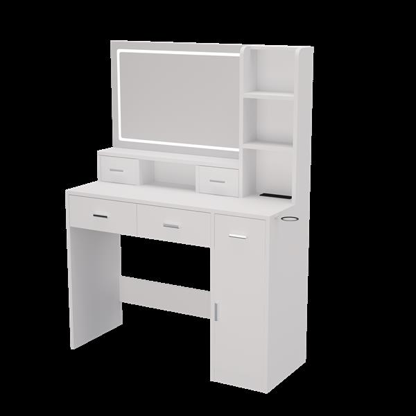 Newly designed smart mirror dressing table with drawers and storage cabinet, dressing table with dressing pad for bedroom, dressing room