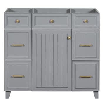 [Cabinet Only] 36\\" Bathroom Vanity-Gray(Sink not included)