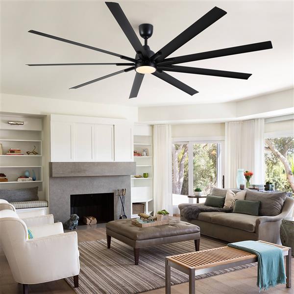 84 In Super Large Black Ceiling Fan with Remote Control