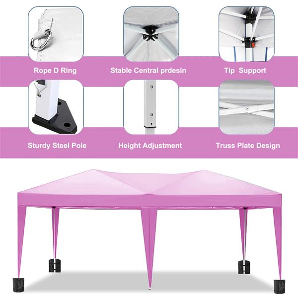 10'x20'Pop Up Canopy Outdoor Portable Party Folding Tent with 6 Removable Sidewalls + Carry Bag + 4pcs Weight Bag