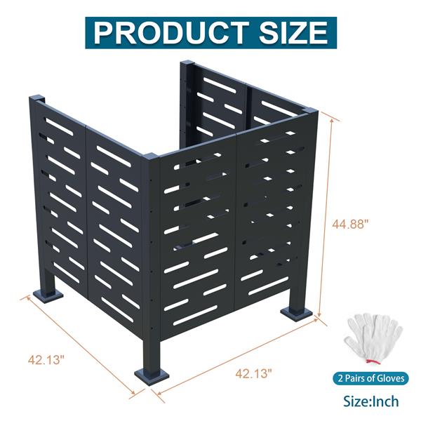 Air Conditioner Fence for Outdoor Units,Metal Privacy Fence Cover, Perfect to Conceal Air Conditioning Units,3- Fence Panels