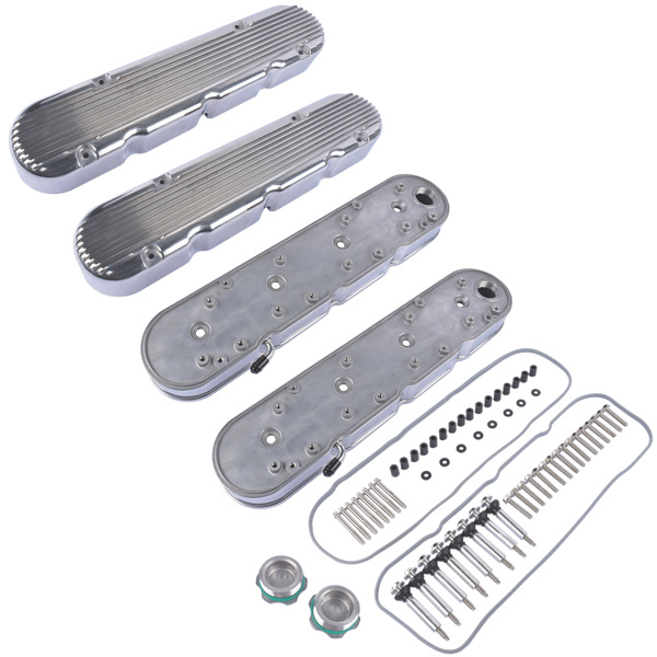 Aluminum Polished Valve Covers JM8082-2P for Chevy Small Block V8 GEN III/IV LS