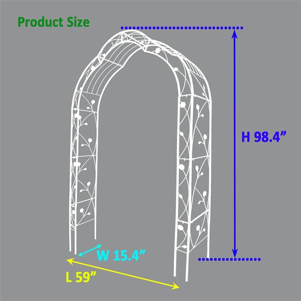 Metal Garden Arch Assemble Freely with 8 Styles Garden Arbor Trellis Climbing Plants Support Rose Arch Outdoor Arch Wedding Arch Party Events Archway Cream White