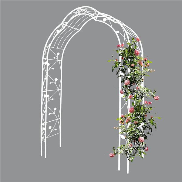 Metal Garden Arch Assemble Freely with 8 Styles Garden Arbor Trellis Climbing Plants Support Rose Arch Outdoor Arch Wedding Arch Party Events Archway Cream White