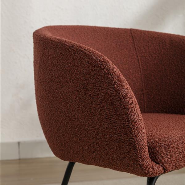 039-Set of 1 Fabric Dining Chair With Black Metal Legs,Wine Red