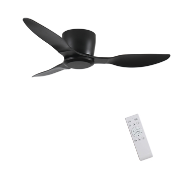 42\\" Flush Mount Ceiling Fan without light, 3 Reversible Blades, with 6 Speeds Reversible DC Motor,Low Profile Ceiling Fan with no light for Living Room Kitchen Bedroom