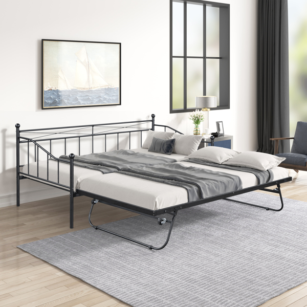 Metal Daybed with Pop-up Trundle