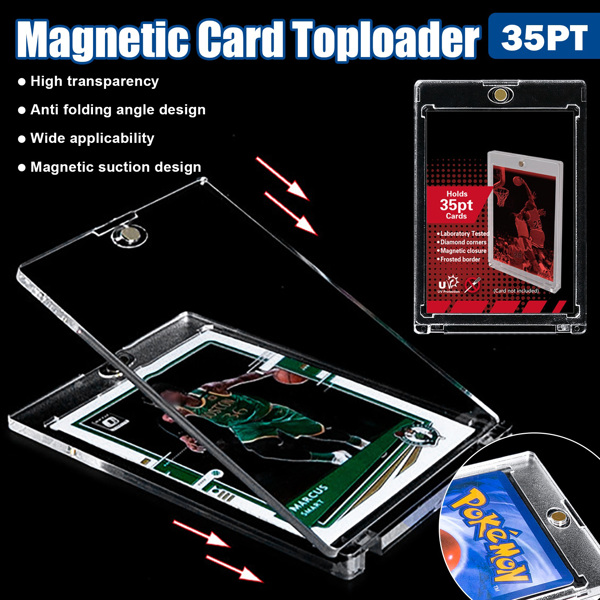 Magnetic Top Loader Card Sleeves Trading Hard Acrylic Case Holder Baseball