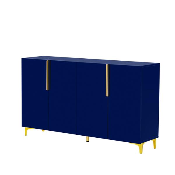 Glossy Finish Light Luxury Storage Cabinet, Adjustable, Suitable for Living Room, Study, Hallway.