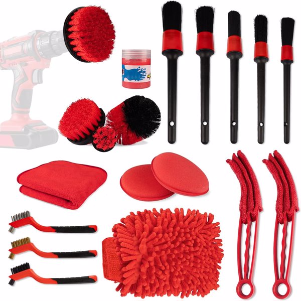 19Pcs Car Detailing Kit, Car Detailing Brush Set【Shipment from FBA】