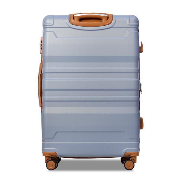 Luggage Sets New Model Expandable ABS Hardshell 3pcs Clearance Luggage Hardside Lightweight Durable Suitcase sets Spinner Wheels Suitcase with TSA Lock 20''24''28''(blue and brown)