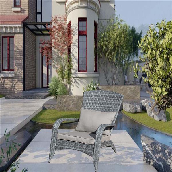 Patio Chair with Cushions( Grey Cushion)