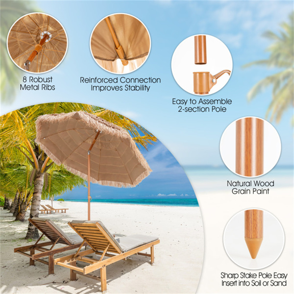 7.2 foot portable beach umbrella with adjustable tilt