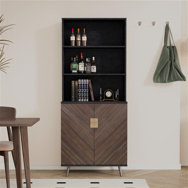 Accent Storage Cabinet with Doors, Bar Cabinet Buffet Cabinet with Storage for Living Room, Hallway, Kitchen