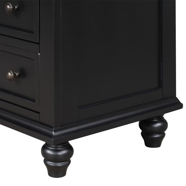 3-Drawer Storage Wood Cabinet, End Table with Pull out Tray