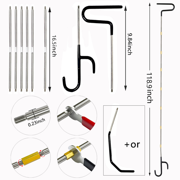 Multifunctional car repair parts holder, slot hook tool, camping bracket, tow hook extension tool, emergency long distance hook tool, camping light repair light bracket, brake caliper hook, fifth whee