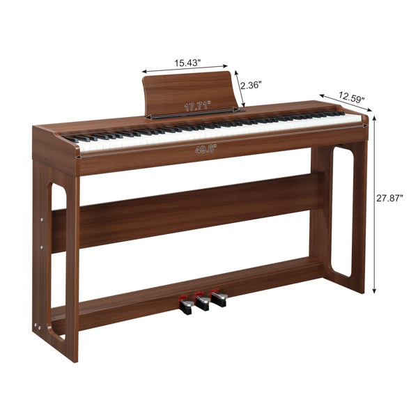 [Do Not Sell on Amazon] GDP-104 88 Keys Full Weighted Keyboards Digital Piano with Furniture Stand, Power Adapter, Triple Pedals, Headphone, for All Experience Levels Black Walnut