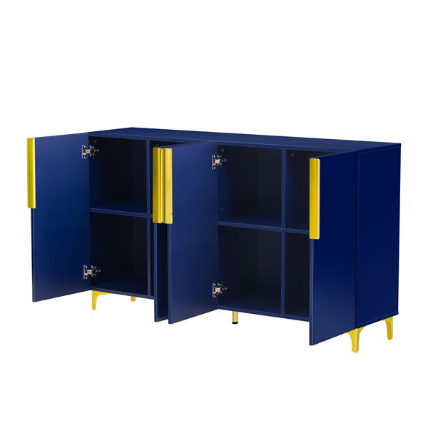 Glossy Finish Light Luxury Storage Cabinet, Adjustable, Suitable for Living Room, Study, Hallway.