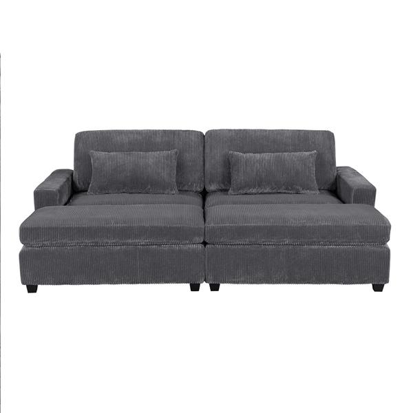 90'' Square Arm Sofa with Removable Back Cushions and 2 pillows,Couch for Living Room, Office, Apartment