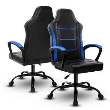 Video Game Chairs,  Computer Gaming Chair with Breathable PU Leather, Height Adjustable Computer Chair, Racing E-Sport Gamer Chair for Adults and Teenagers, Blue