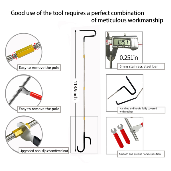 Multifunctional car repair parts holder, slot hook tool, camping bracket, tow hook extension tool, emergency long distance hook tool, camping light repair light bracket, brake caliper hook, fifth whee