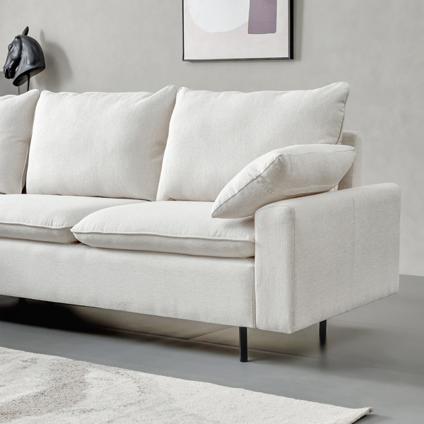 L-Shaped linen sectional sofa with right chaise,living room ,bedroom,office.