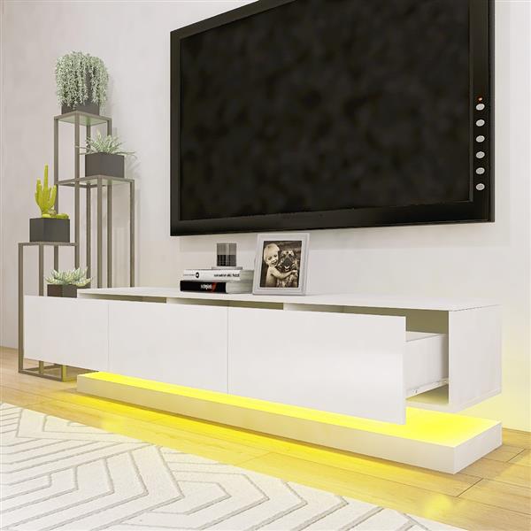 High Gloss TV Cabinet With 4 Drawers with 16 colors RGB Led Light Buletooth Control