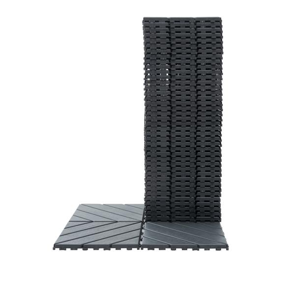 Plastic Interlocking Deck Tiles,44 Pack Patio Deck Tiles,12"x12" Square Waterproof Outdoor All Weather Use, Patio Decking Tiles for Poolside Balcony Backyard, Grey