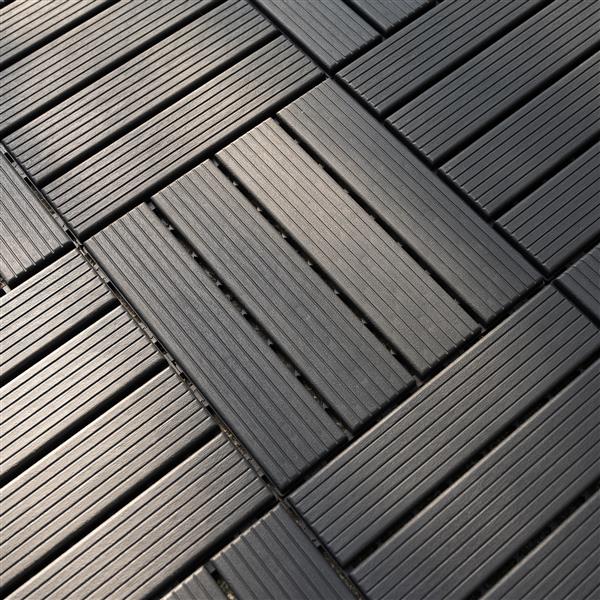 Plastic Interlocking Deck Tiles,44 Pack Patio Deck Tiles,12"x12" Square Waterproof Outdoor All Weather Use, Patio Decking Tiles for Poolside Balcony Backyard, Grey