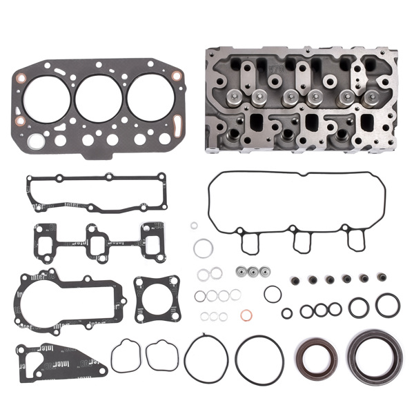 Complete Cylinder Head & Full Gasket Kit for Yanmar 3TNV70 3TNV70-ASA 3TNV70-HGE 3TNV70-XBV Engine VIO10-2 VIO15-2A VIO15-3 Digger John Deere Gator XUV 850D Hitachi ZX17U-2 ZAXIS17U-2 Excavators